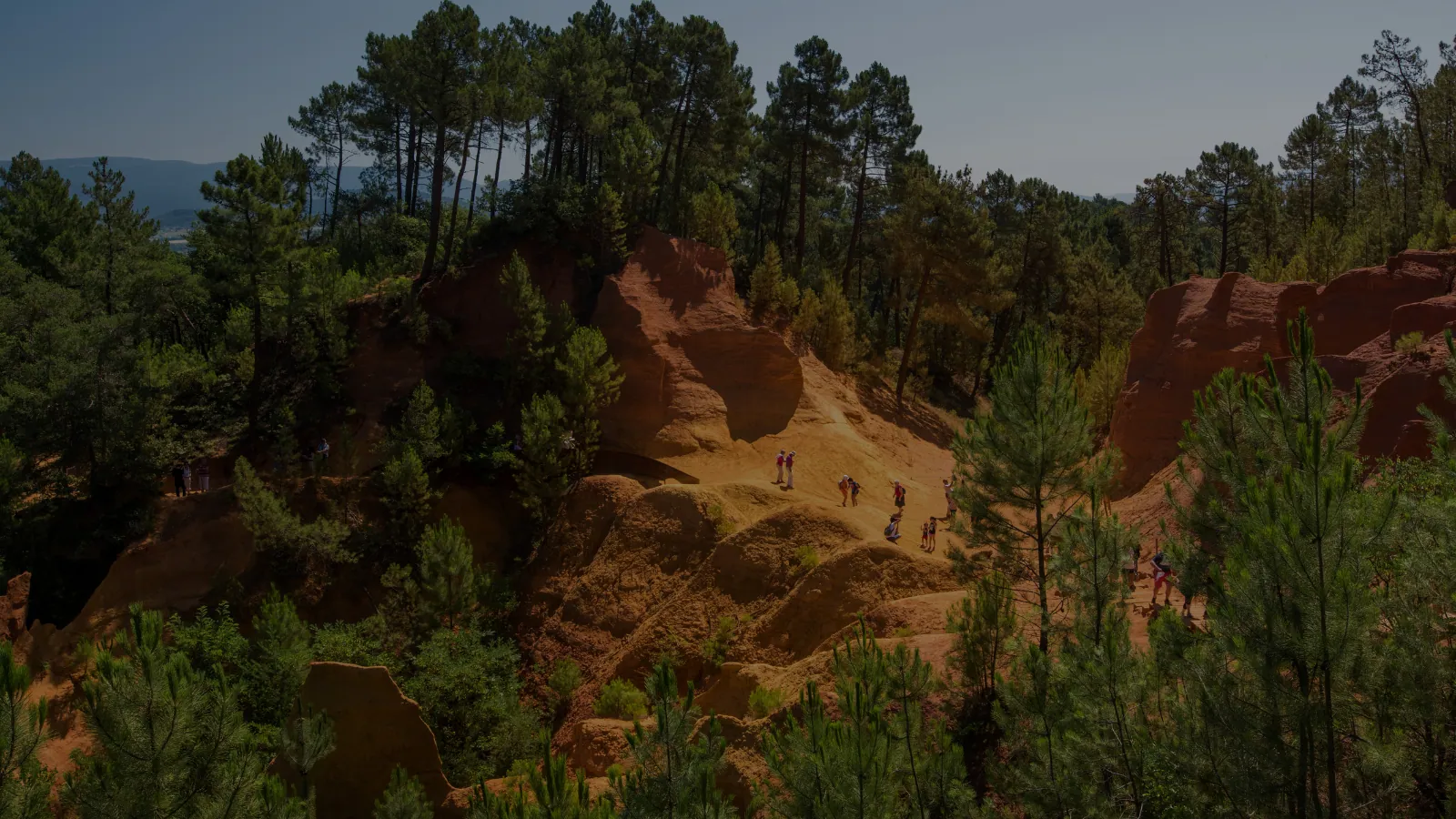 Falaises d'ocre et pins, près de Roussillon